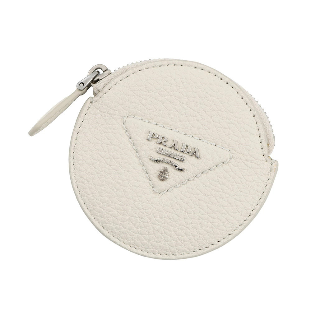 Prada coin case Wallet triangle leather white WALLET